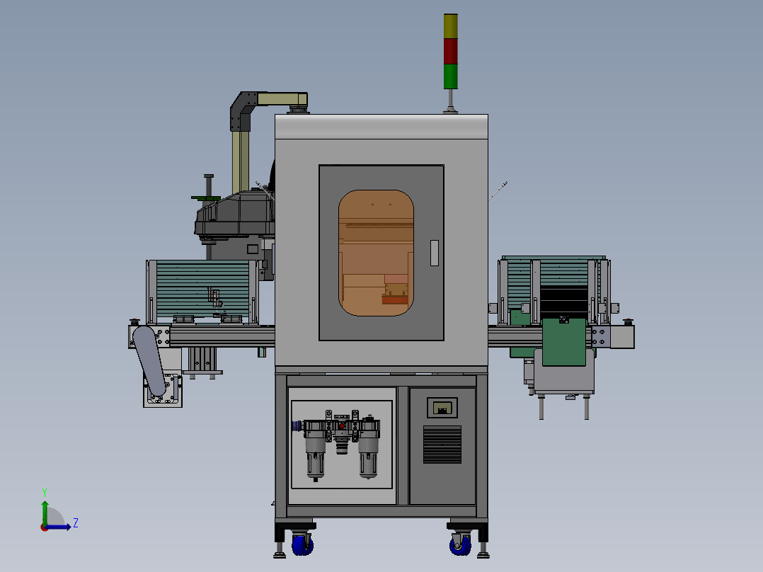 手机配件自动摆盘上料机sw17可编辑左视图