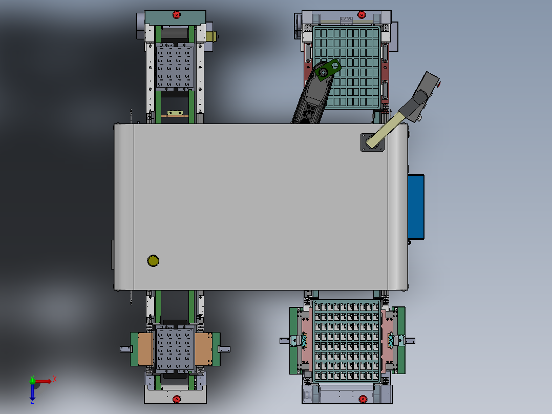 手机配件自动摆盘上料机sw17可编辑俯视图