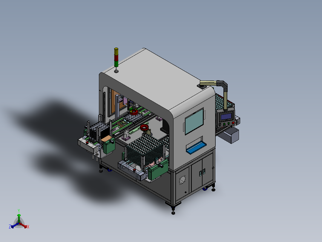 手机配件自动摆盘上料机sw17可编辑正等轴测图