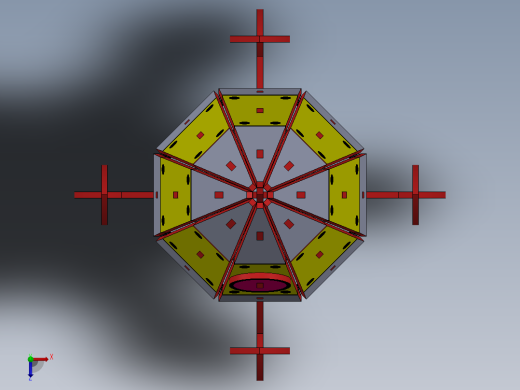 激光切割木制火箭拼装玩具3D模型图纸 Solidworks设计 STEP X_T等俯视缩略图