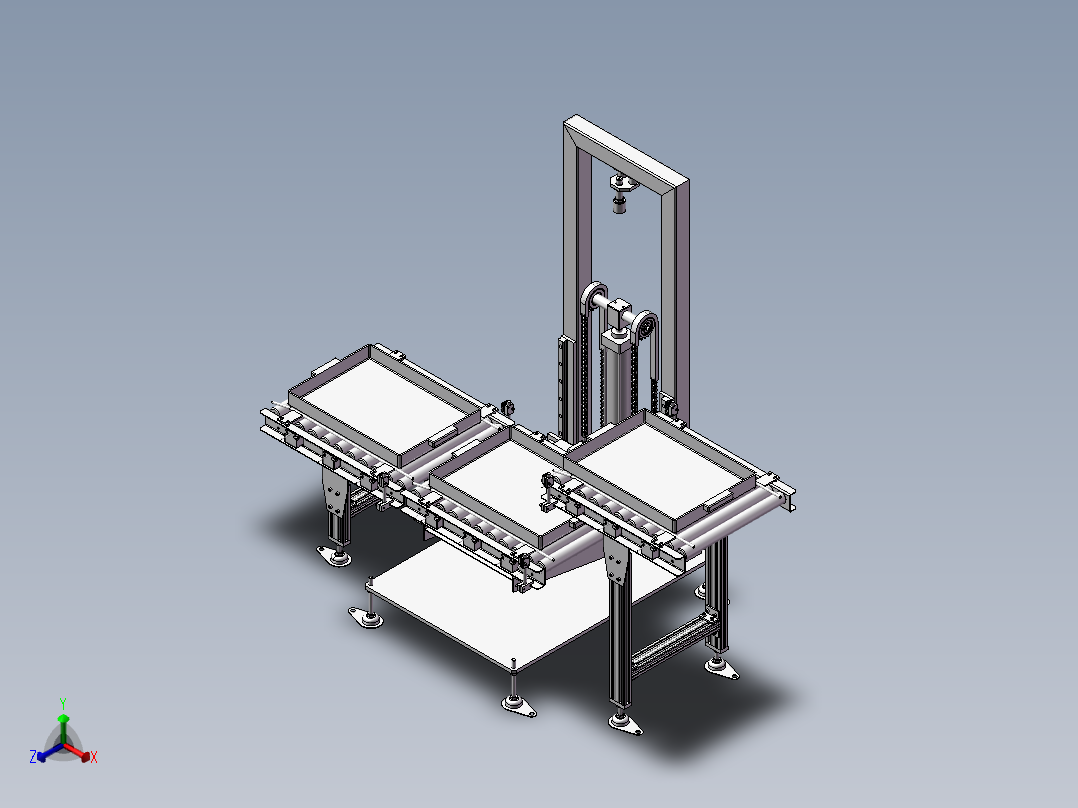 滚道提升机构3D图纸 K153正等轴测图