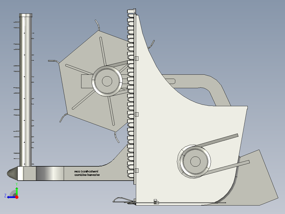 联合收割机右视图
