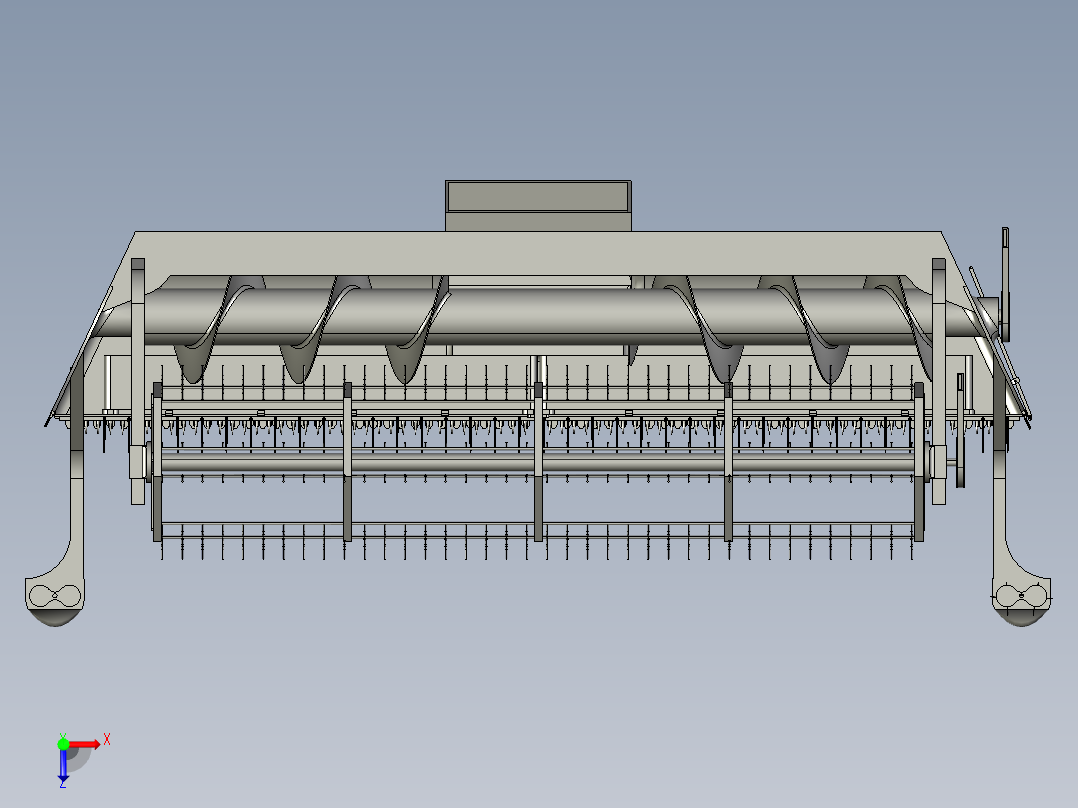 联合收割机俯视图