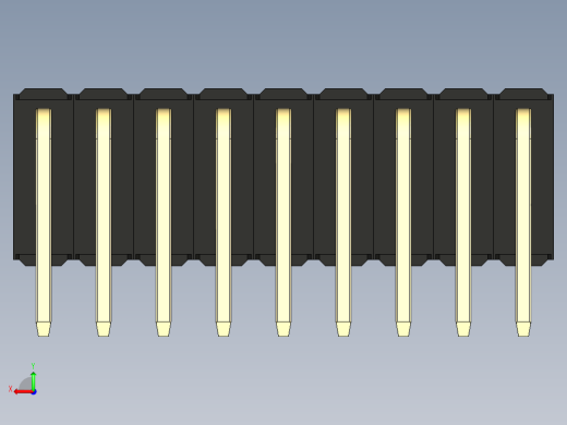 彩色公排针 100mil 2.54mm 系列-DS1022_black_3x09p_100mil_TypeD_rev1.0后视缩略图