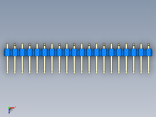 彩色公排针 100mil 2.54mm 系列-DS1022_blue_20p_100mil_Type_SMT_R2_rev1.0俯视缩略图