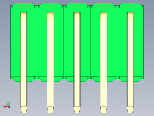 彩色公排针 100mil 2.54mm 系列-DS1022_green_3x05p_100mil_TypeD_rev1.0后视缩略图