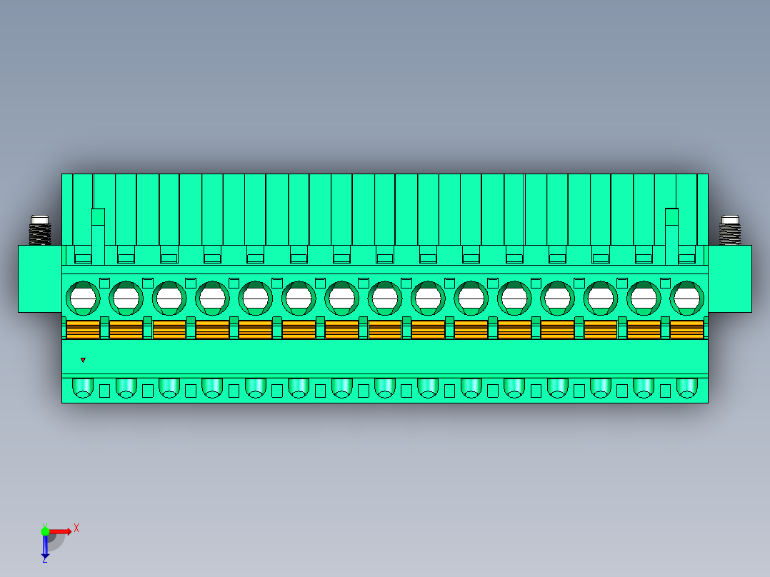 DEGSON 2EDG（M） 系列 5.0mm 螺丝锁紧可插拔接线端子组-2EDGKDAM-5.0-15P-14-00AH俯视图