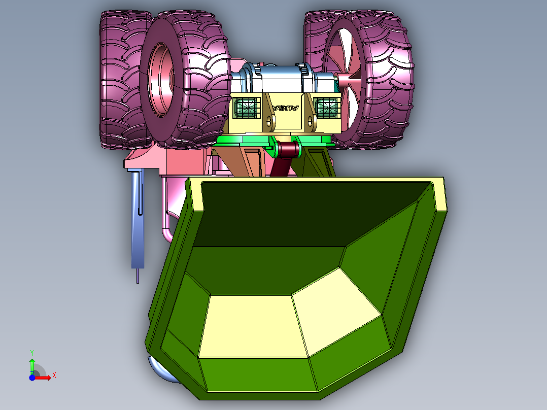 土方工程运输混凝土前置翻斗车前视图