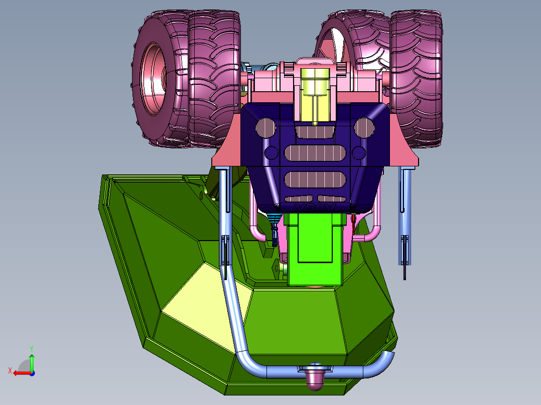 土方工程运输混凝土前置翻斗车后视图