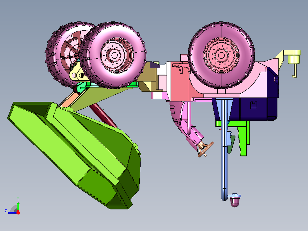 土方工程运输混凝土前置翻斗车右视图
