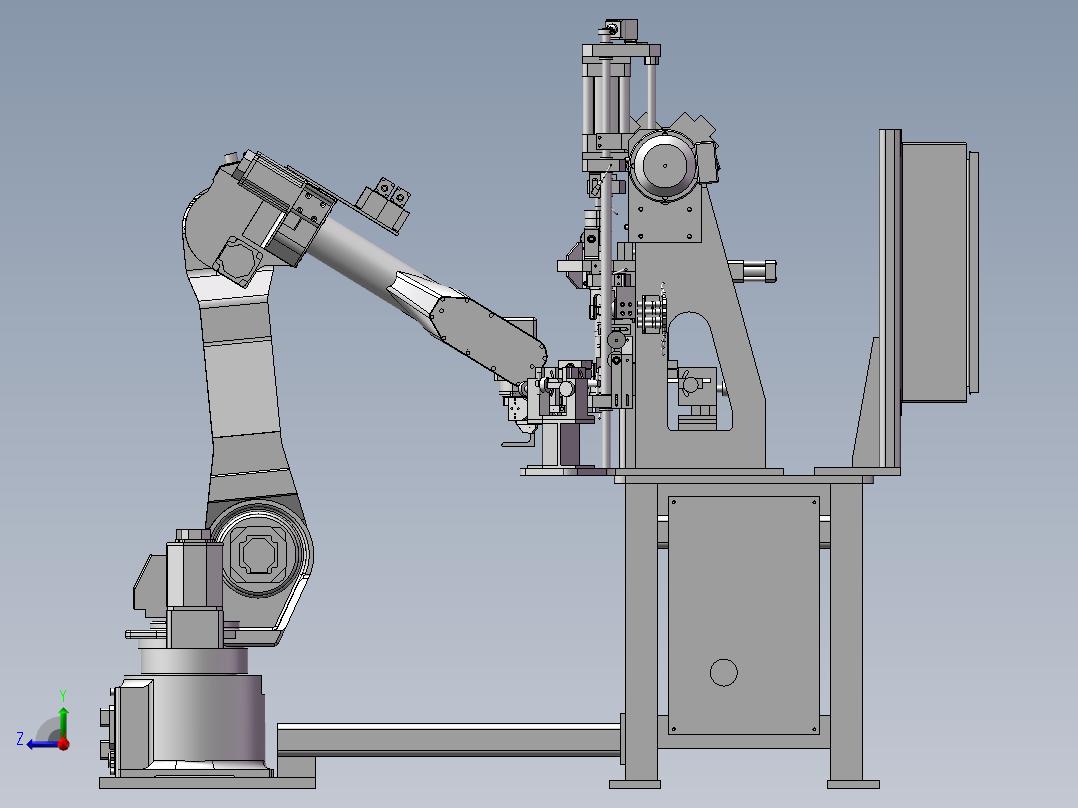 转子的自动化焊接并且检测工作站右视图