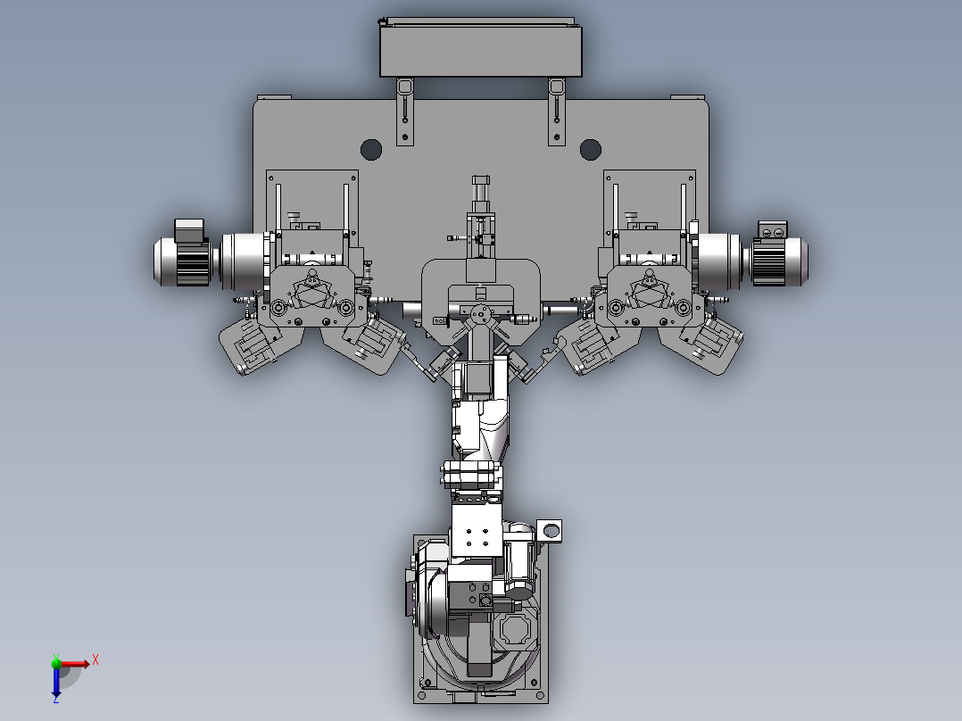 转子的自动化焊接并且检测工作站俯视图