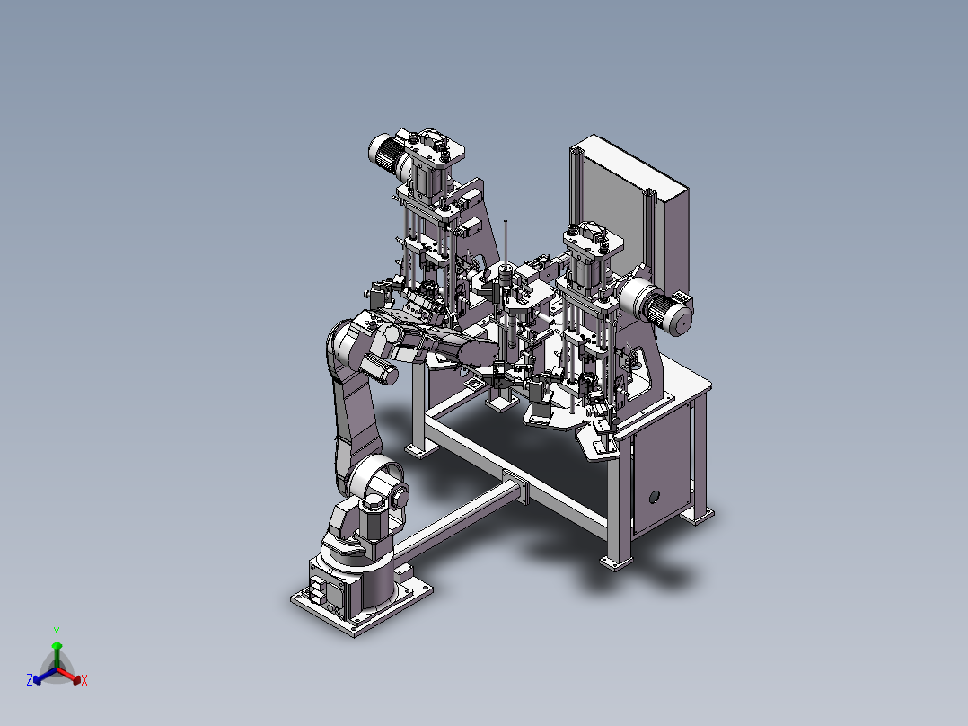转子的自动化焊接并且检测工作站正等轴测图