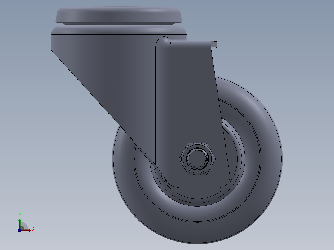 标准脚轮-WH-5073-76 3in SWIVEL BOLT HOLE MOUNTING H=104前视图