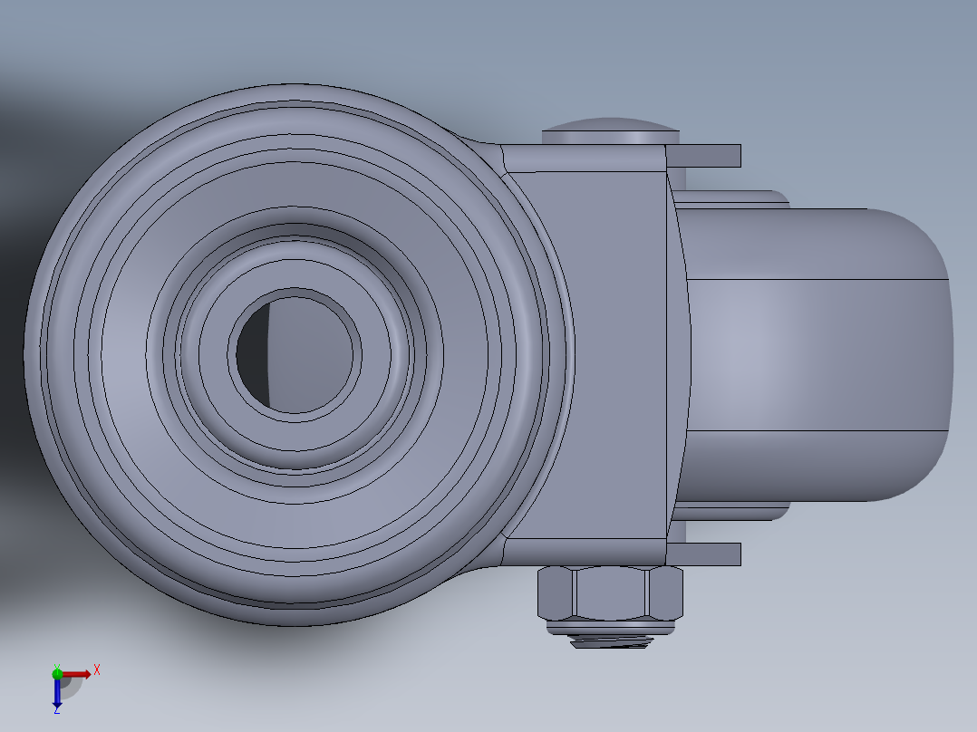 标准脚轮-WH-5073-76 3in SWIVEL BOLT HOLE MOUNTING H=104俯视图