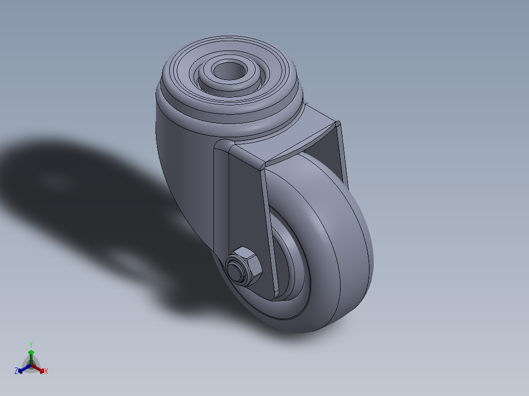 标准脚轮-WH-5073-76 3in SWIVEL BOLT HOLE MOUNTING H=104正等轴测图