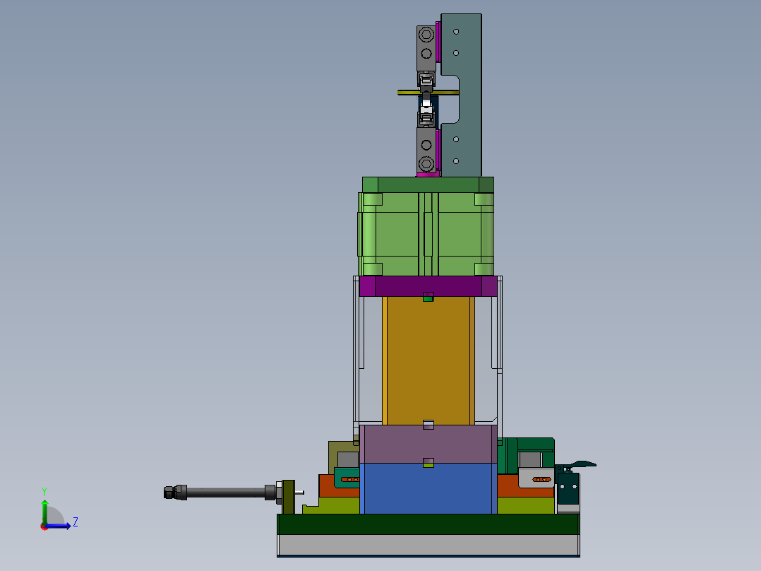小型冲孔机左视图