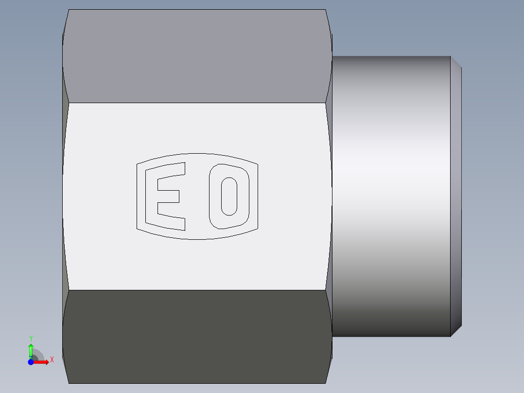 卡套式工业通用硬管接头EO_Swivel_connector_GAI18LM71X前视图
