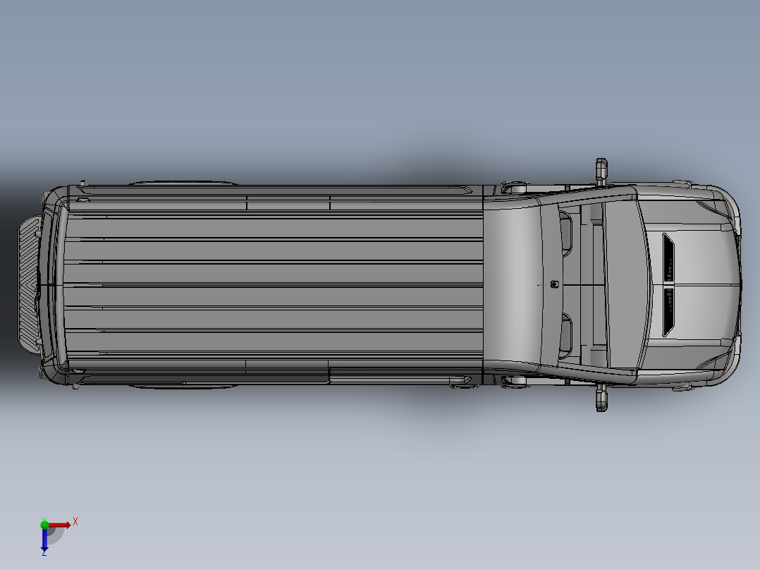 商用车外壳造型俯视图