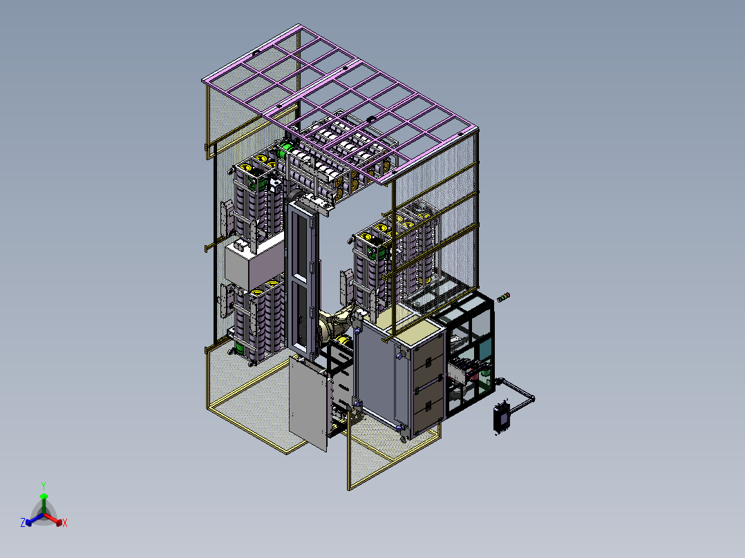 缠绕膜包装设备正等轴测图