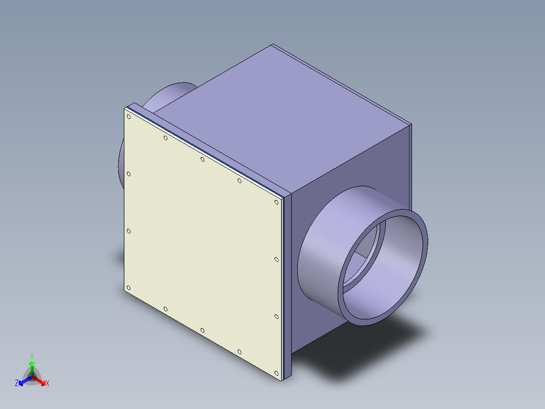 [PVC]法兰接头盒 Flange-Union Box正等轴测图