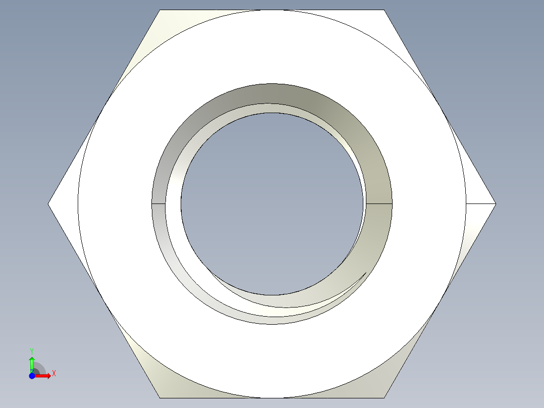 DIN 934 螺母-M6 Nut.STEP前视图
