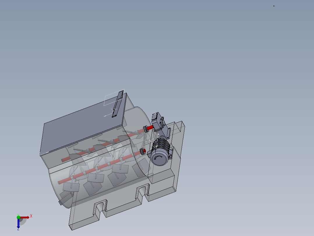 粉状物料混合机设计含SW三维图俯视图