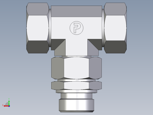 卡套式工业通用硬管接头EO_Assembled_adjustable_standpipe_branch_tee_EVT28LR71后视缩略图