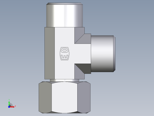卡套式工业通用硬管接头EO_Swivel_nut_run_tee_EL10SOMDCF前视缩略图