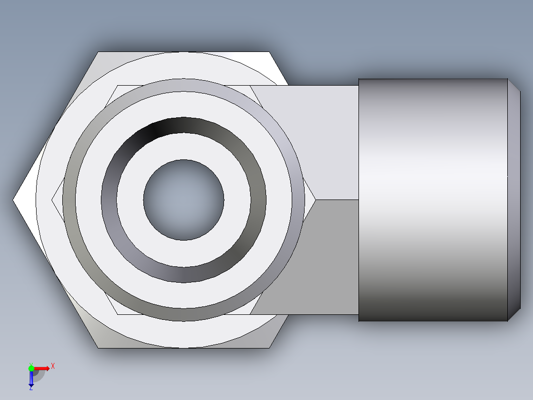 卡套式工业通用硬管接头EO_Swivel_nut_run_tee_EL10SOMDCF俯视图