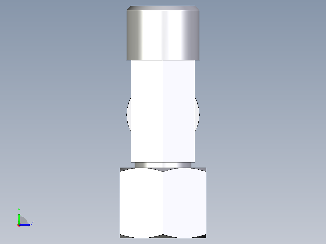 卡套式工业通用硬管接头EO_Swivel_nut_run_tee_EL08SOMDCF左视图