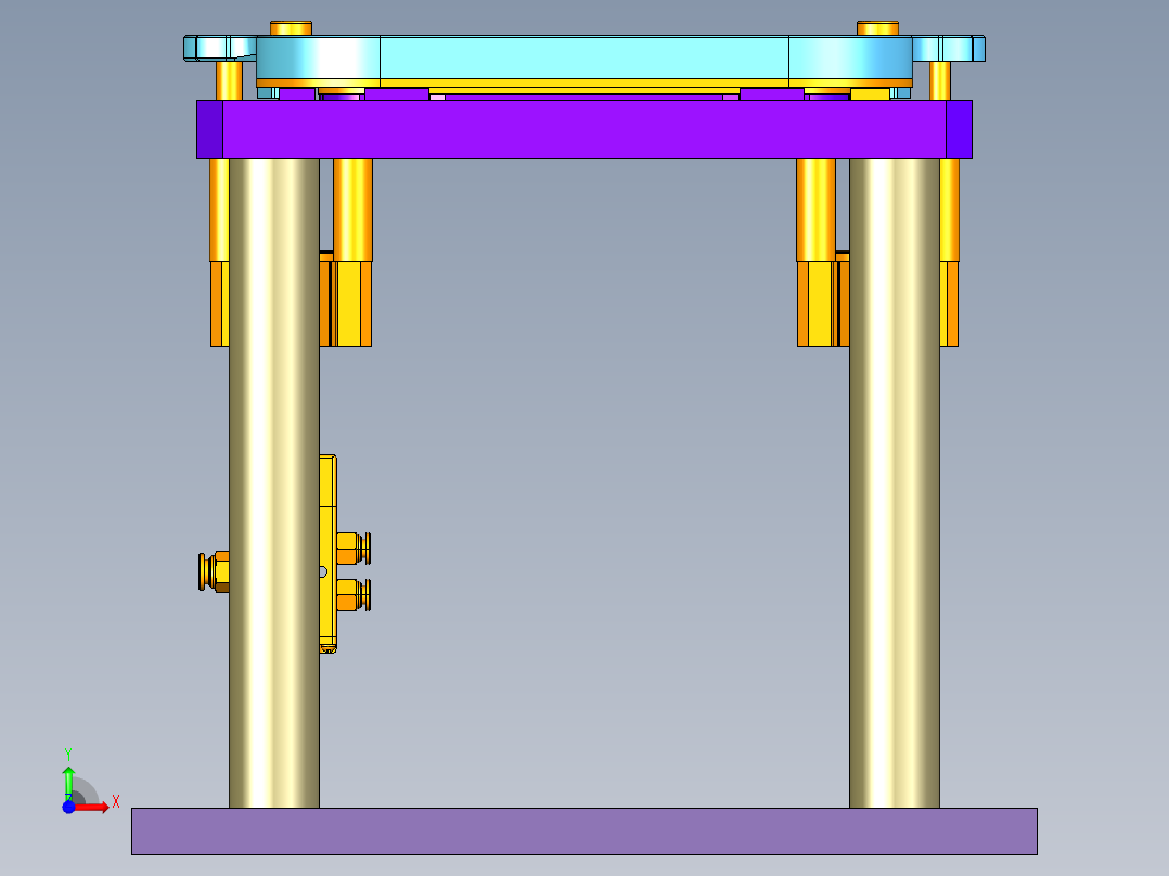 DIDK-CNC1笔记本CNC工装夹具三维模型前视图