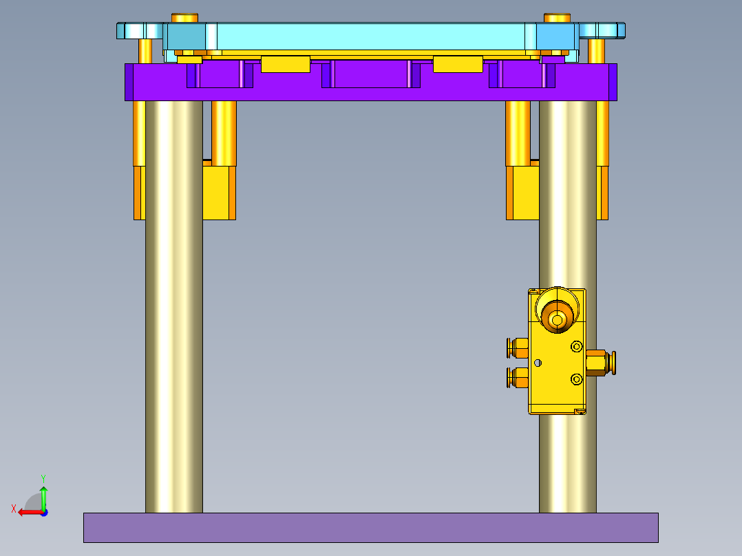 DIDK-CNC1笔记本CNC工装夹具三维模型后视图