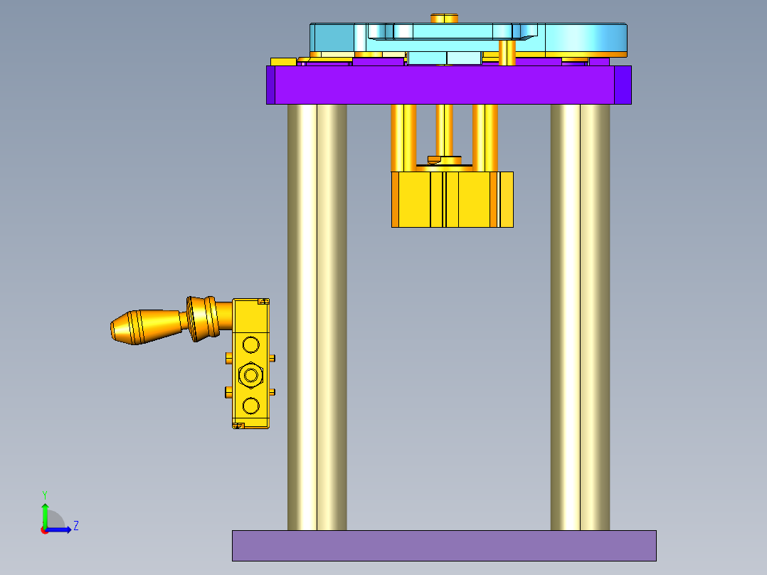 DIDK-CNC1笔记本CNC工装夹具三维模型左视图