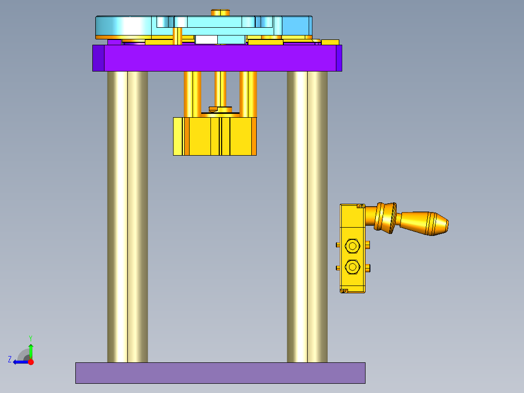 DIDK-CNC1笔记本CNC工装夹具三维模型右视图