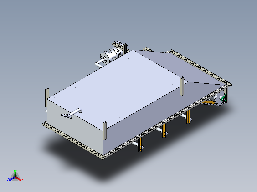 果蔬清洗机总体结构设计（step+exb+说明书）正等轴测图