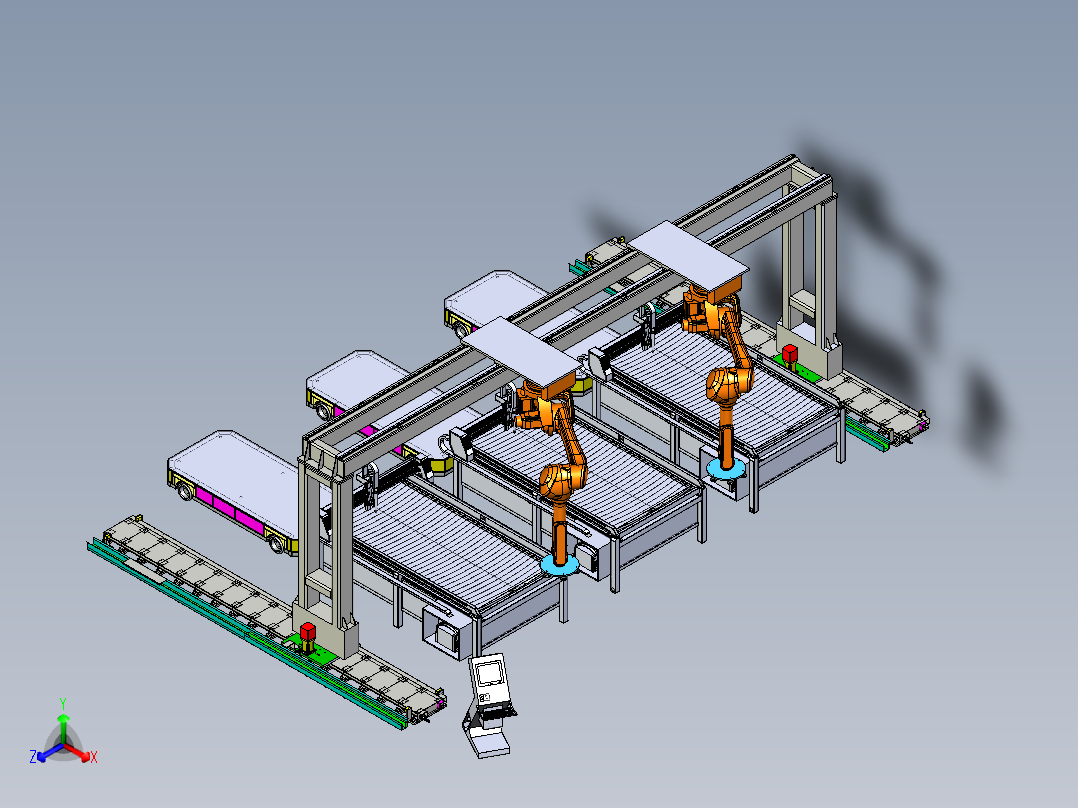 数控等离子切割机与门架式取料机械手组合