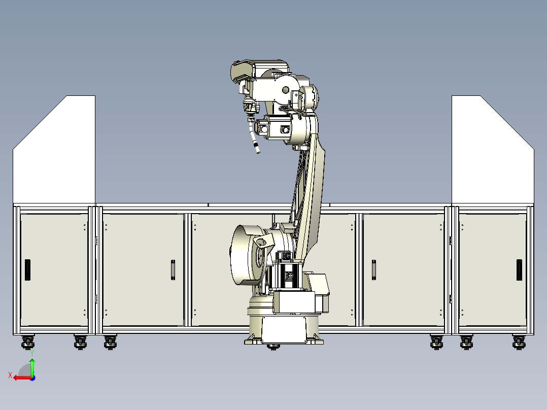 焊接三工位工作站设计后视图