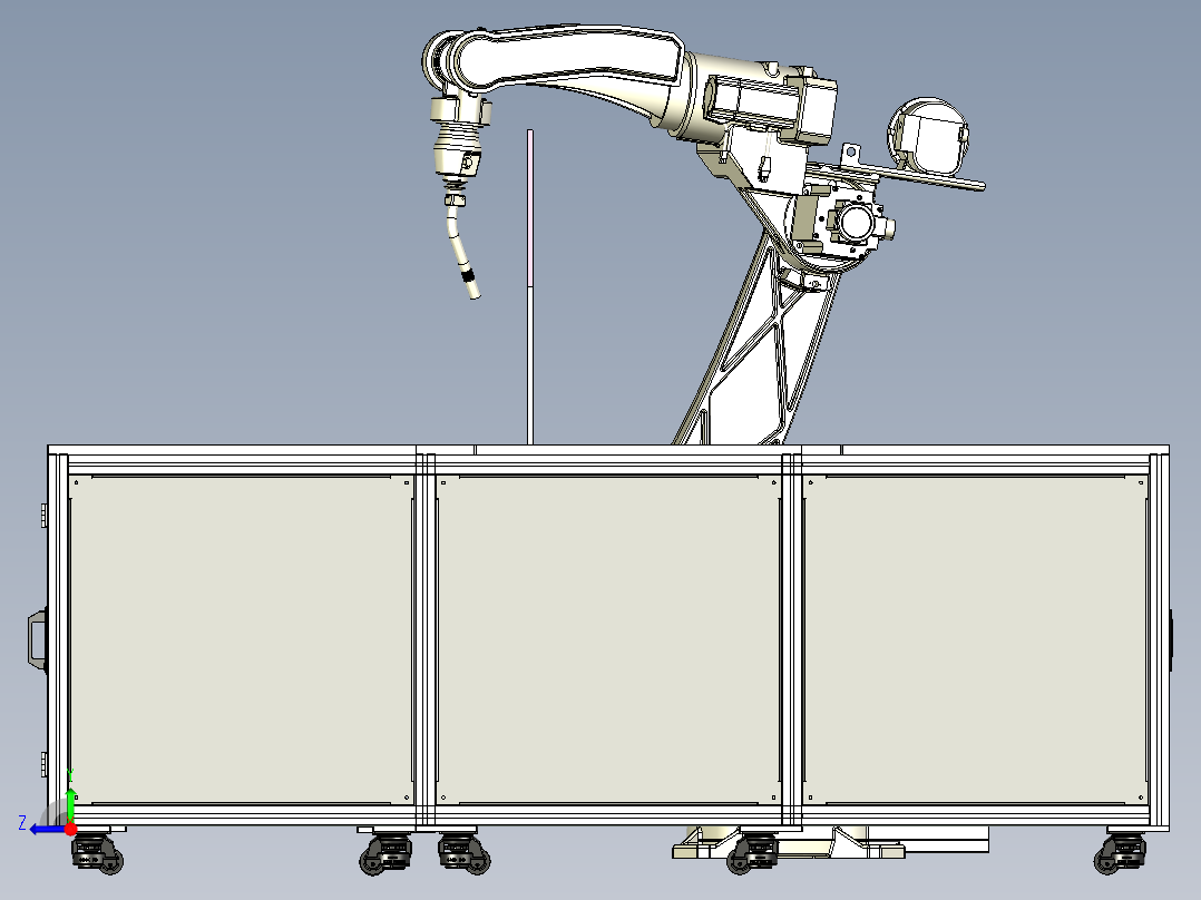 焊接三工位工作站设计右视图