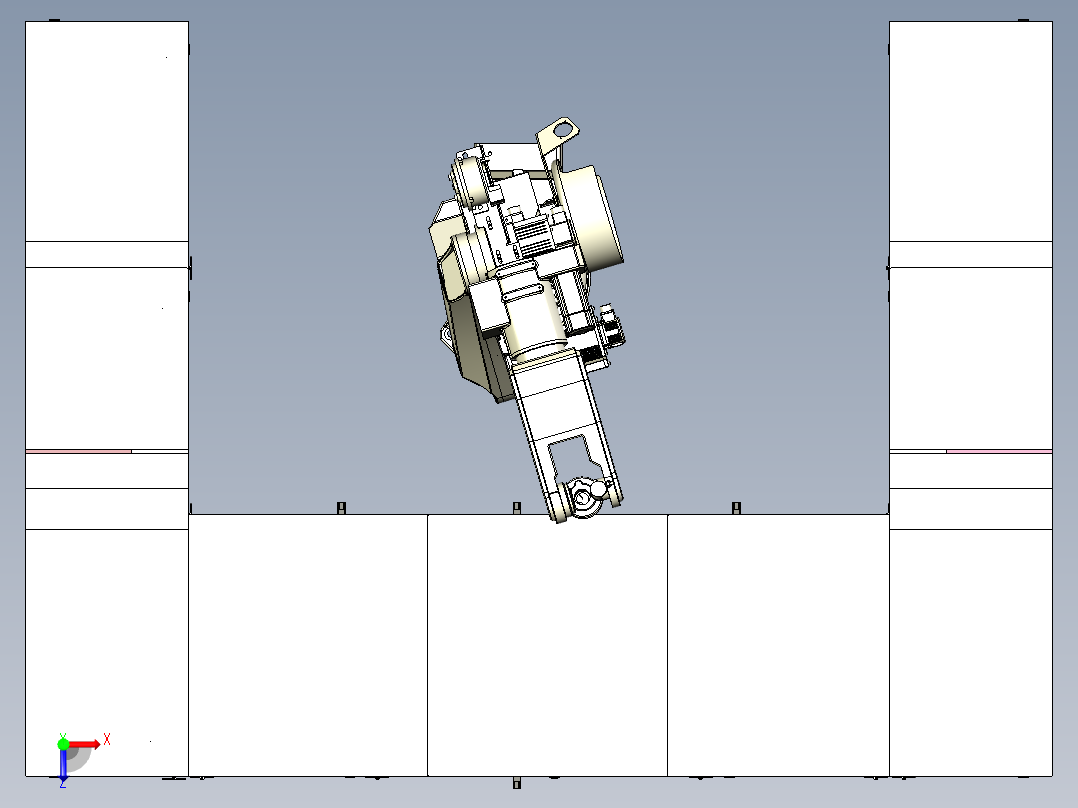 焊接三工位工作站设计俯视图