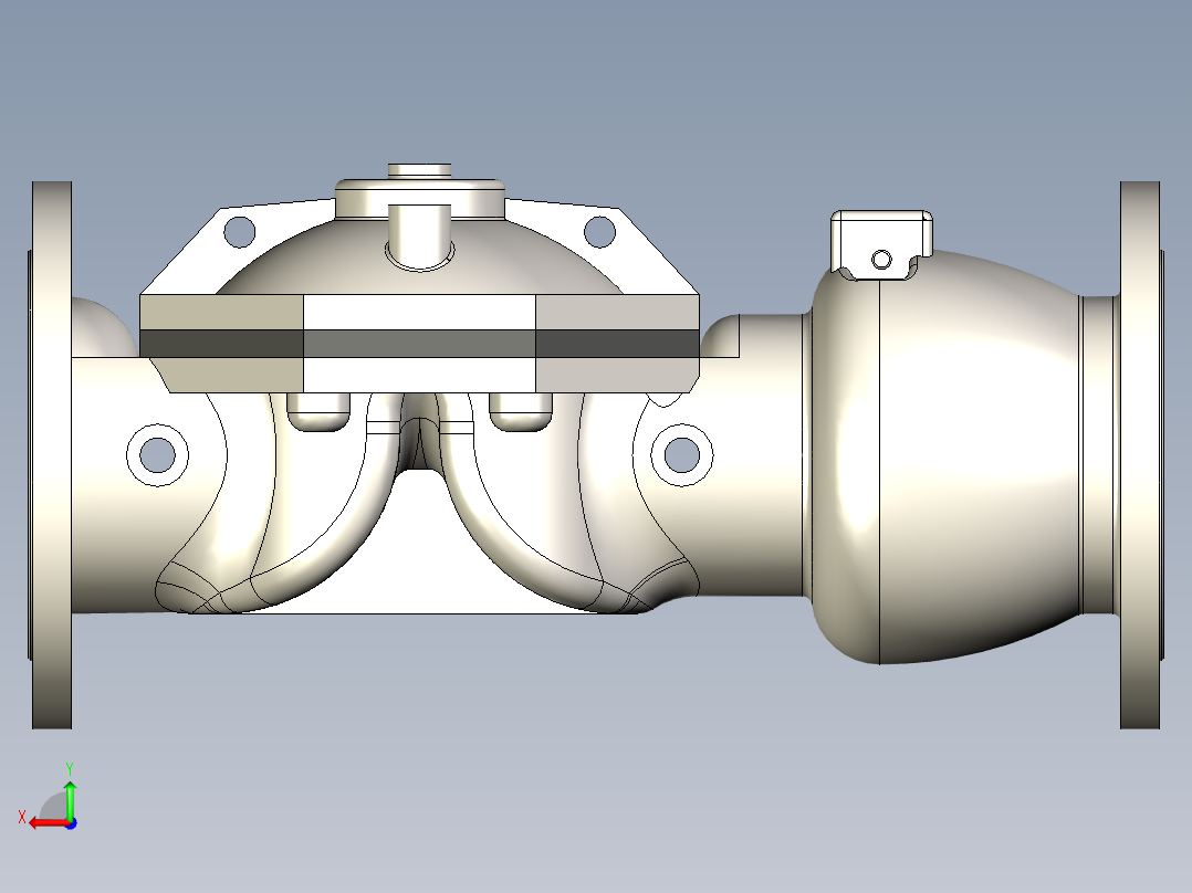一体式消防用预作用阀门后视图