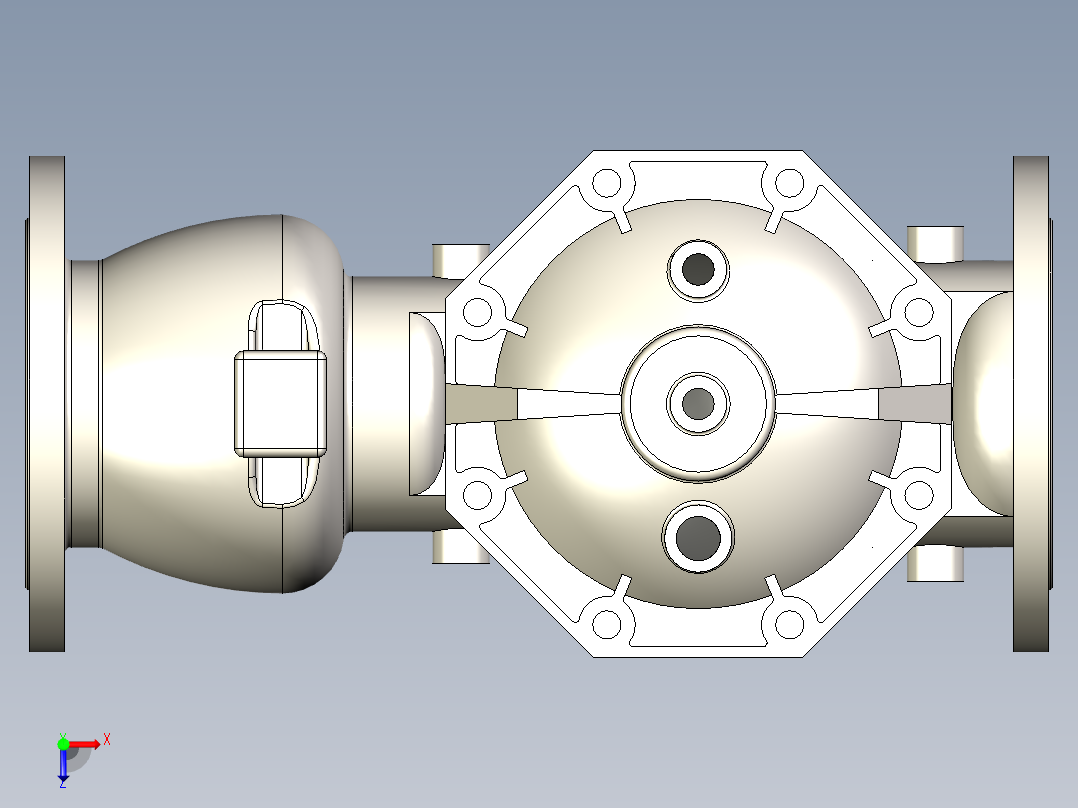 一体式消防用预作用阀门俯视图