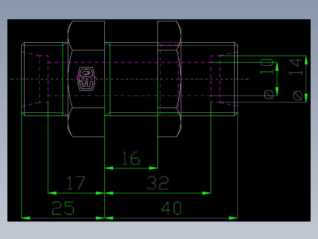 PARKER管接头EO Bulkhead union SV14SOMD71(16)_front