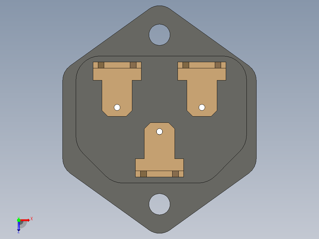 AC电源插座61俯视图