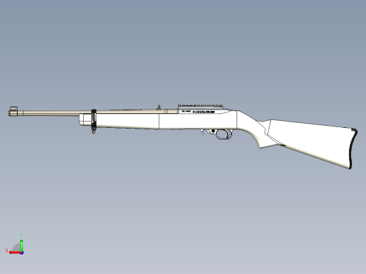 手枪左轮冲锋枪老式狙击步枪设计3D图纸ruger-10-22-carbine-model-1103-1 3 IGS后视缩略图