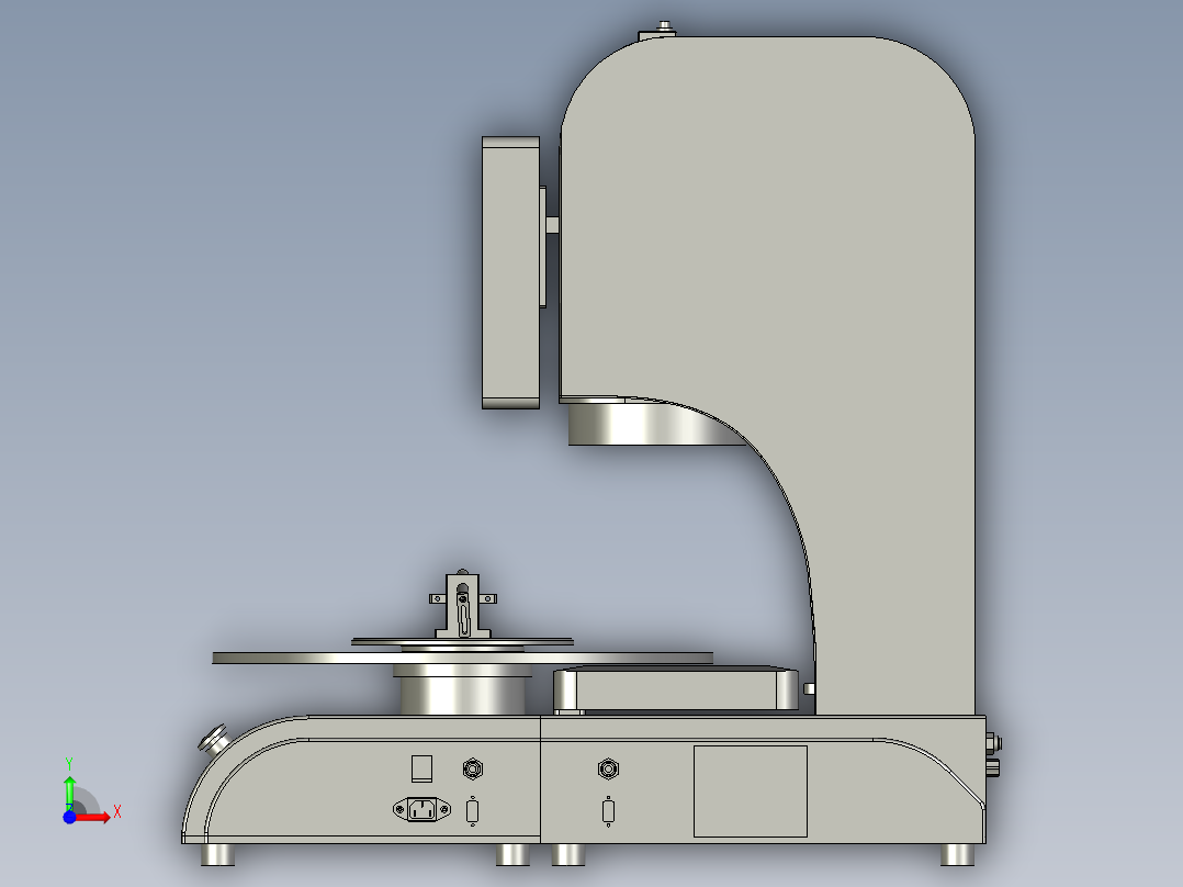 玻璃圆盘拍照机前视图