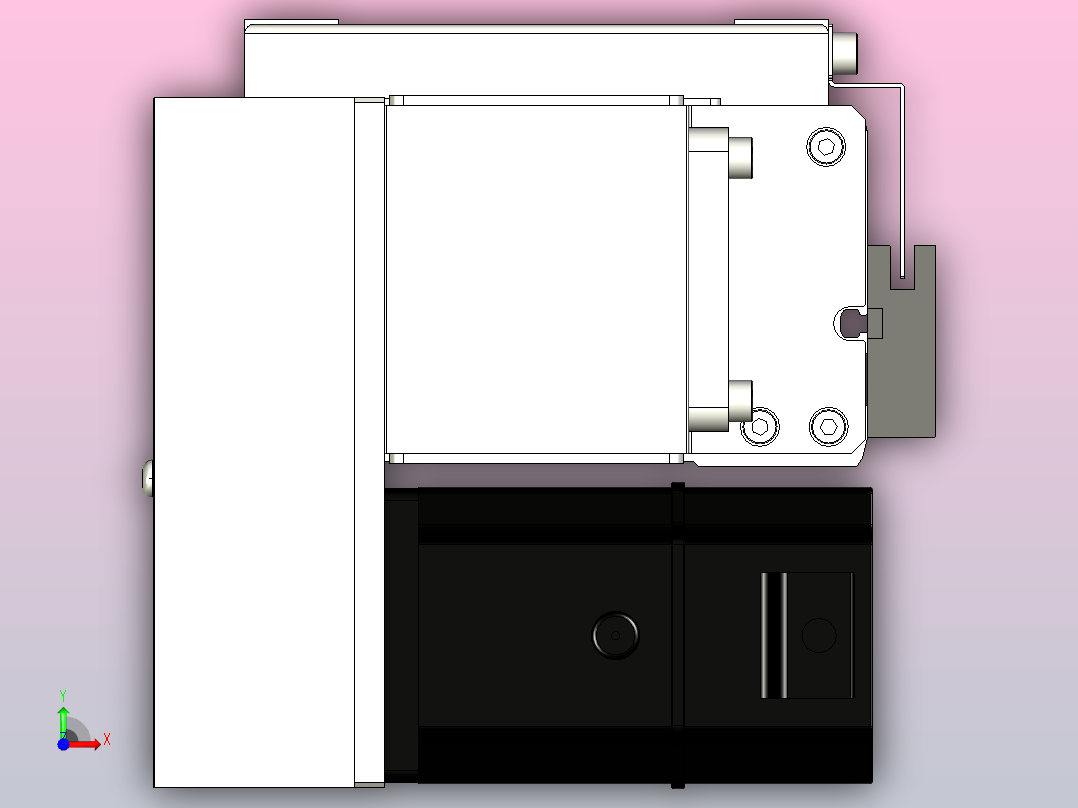 SCM14-400-LD滚珠花健、支撑座、滚珠丝杠、交叉导轨、直线模组前视图