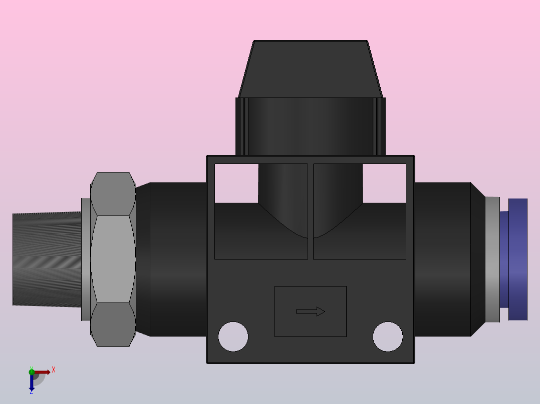 HVSF 由螺纹端流向插管端型_HVSF 02-10(B)右视图