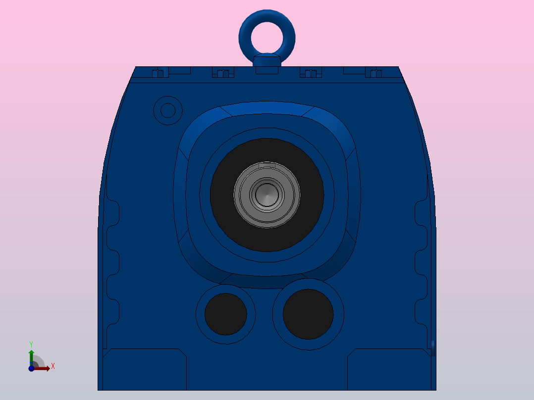 R77底脚轴伸式安装斜齿轮减速机R77-YVB0.25-4P-71-M1-0°前视图
