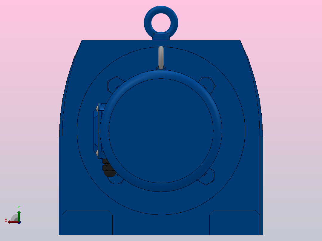 R77底脚轴伸式安装斜齿轮减速机R77-YVB0.25-4P-71-M1-0°后视图